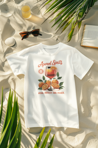 Sommer T-Shirt Aperol Spritz – 100% Ringgesponnen Baumwolle, Halbtaille, Umweltfreundlich