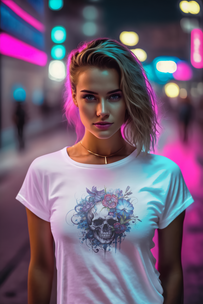 Skull Flower Women Premium T-shirt