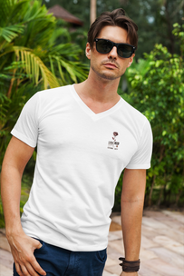 Premium Stickerei T-Shirt Lira Design – Unisex, Classic V-Neck, Soft Cotton